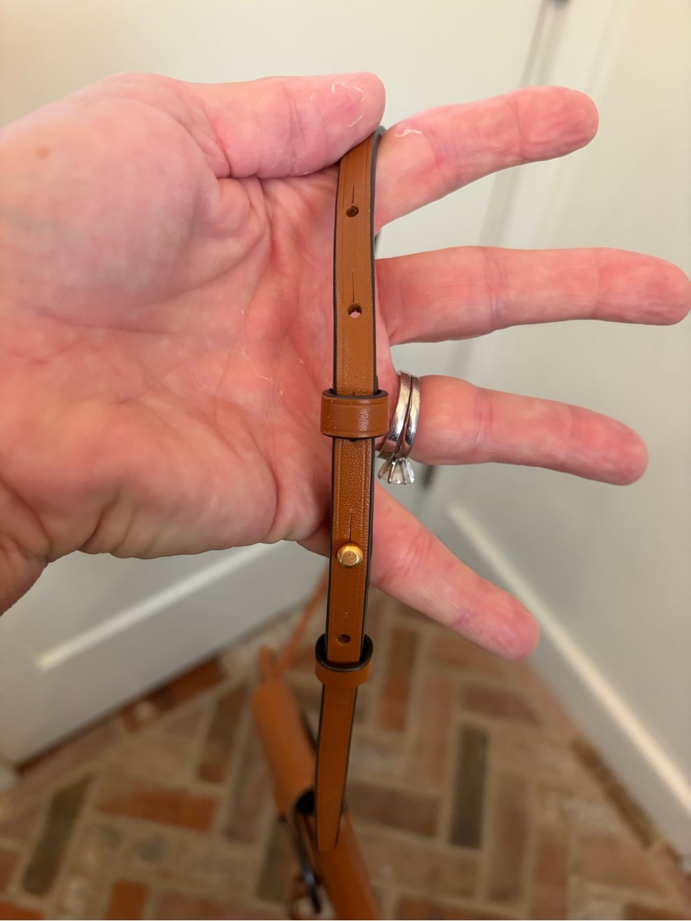 Tory Burch Leather Miller Phone Crossbody in Chestnut - Picture 8 of 8